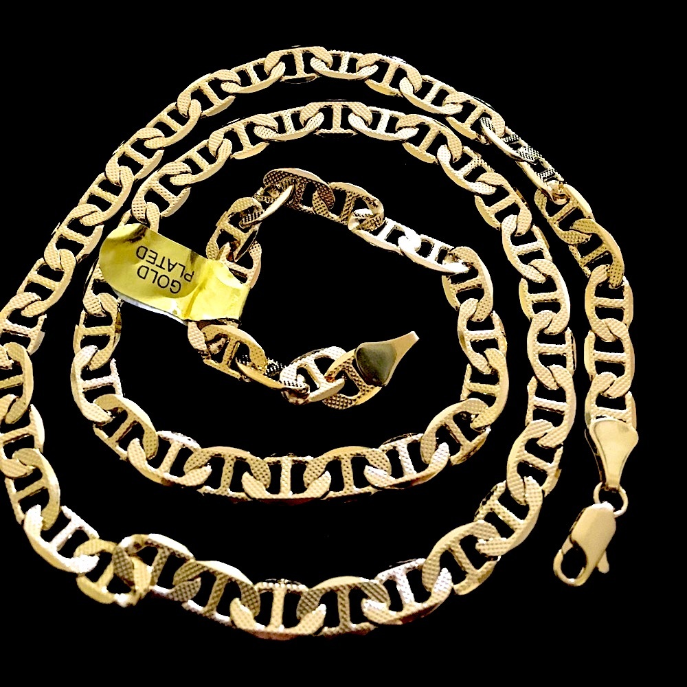 New gold plated chain 23" long, width 8 mm